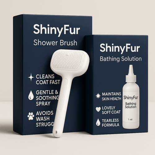 ShinyFur Shower Brush + Bathing Solution